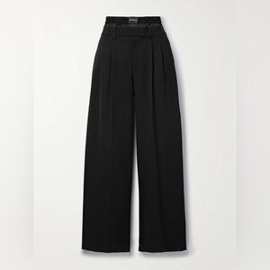 ALEXANDER WANG Boxer Bi Layered Satin Trimmed Wool-twill Pants 0 -ALTERED-